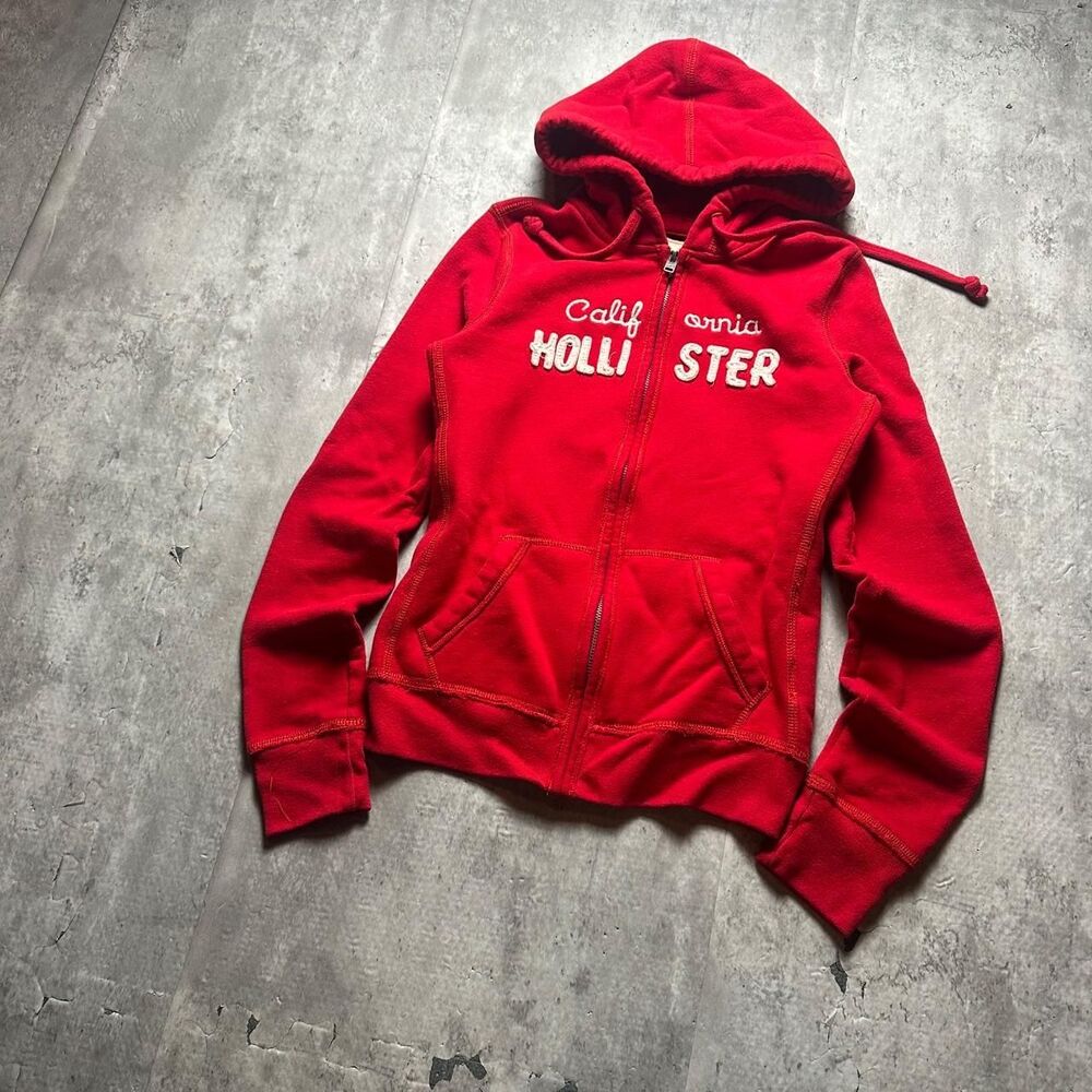Hollister-co Women's Red Hoodie